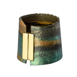 Bracelete Landscape Verde e Ouro Velho